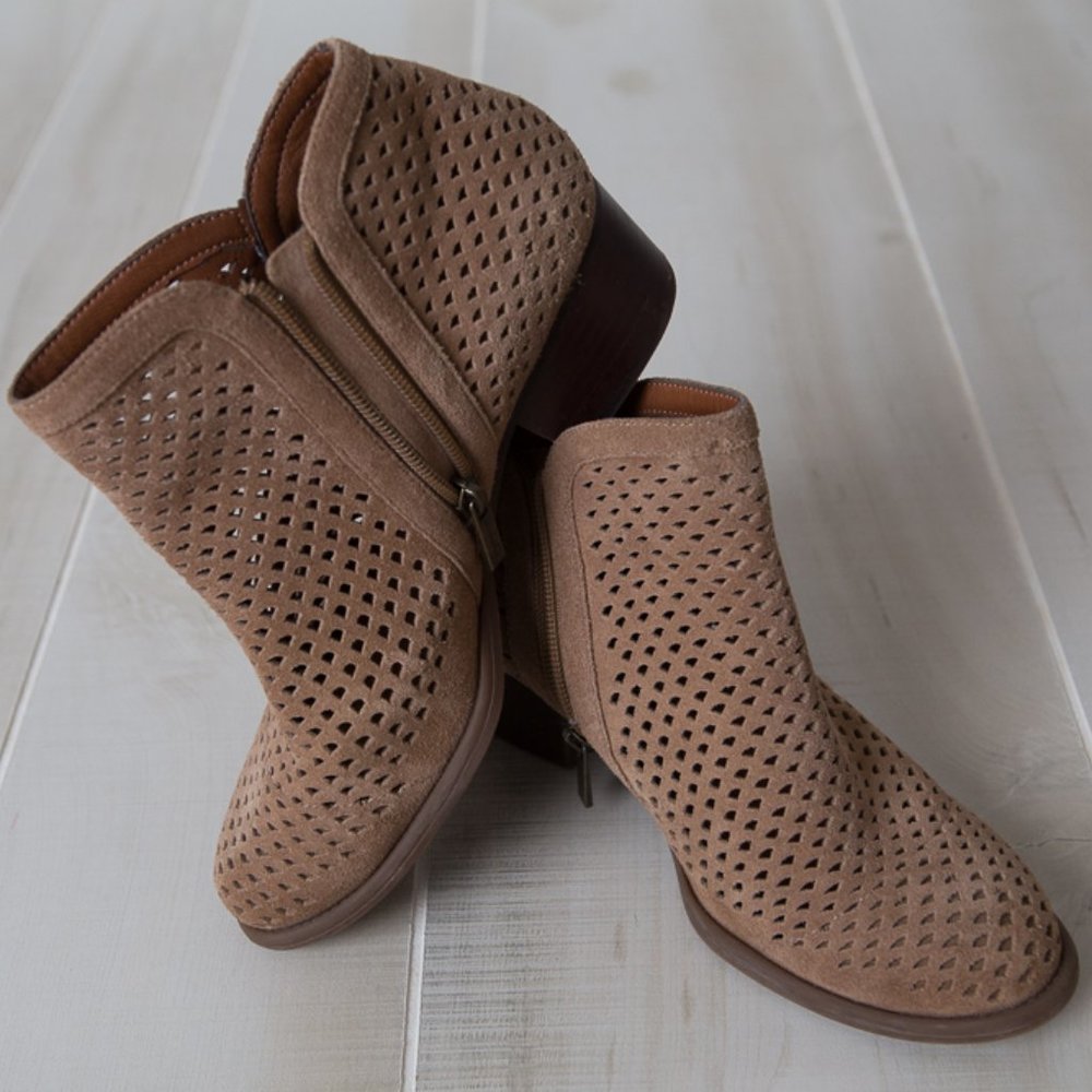 Jessica Simpson Perforated Suede Booties